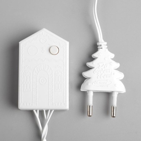 Garland “thread” 5 m, IP20, white thread, 50 LED, glow warm white, 8 modes, 220 V-3