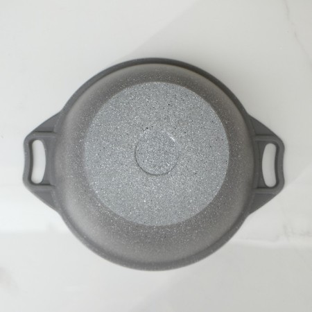 Pan, 3 l, d = 24 cm, h = 12.5 cm, glass cover, anti -stick coating, color light marble-2