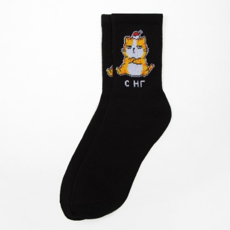 New Year's socks KAFTAN "C NG" Size 41-44 (27-29 cm), Black color-3