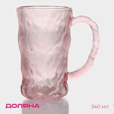 Glass glass "Ice", 340 ml, pink color