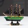 Duncan ship, 10x3x10 cm, green hull, black sails