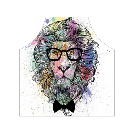 Apron kitchen with a photo print "Stylish lion", adjustable, size OS-2