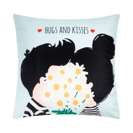 Ethel pillow "Hugs and Kisses" 40x40 cm, velor, 100% p/e