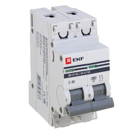 Automatic circuit breaker EKF Proxima, 2p, modular, 40 A