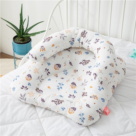 Pillow for feeding children's farfello "Flowers", white color
