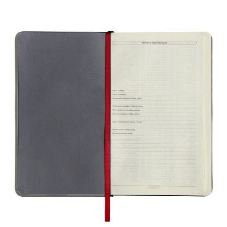 Diaumer Lowed A5, 136 Bridge sheets, artificial leather cover, metal edging, lies, silver-5