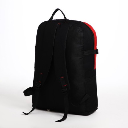 Tourist backpack on lightning, 4 external pockets, red/black color-1