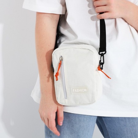 Youth bag with lightning, external pocket, white color-6