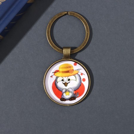 Trick Glass, metal "Circle. Owl in a hat" D = 3 cm