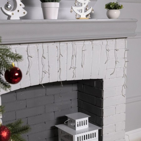 Garland "fringe" 1.8 × 0.5 m, IP20, transparent thread, 48 LED, yellow glow, 8 modes, 220 V-2