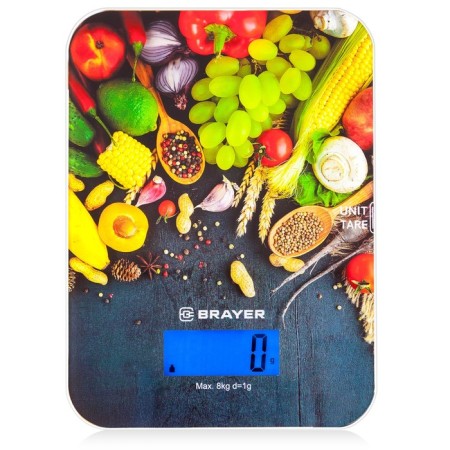 Brayer 1801br kitchen scales, weight up to 8 kg, 20x14.5cm