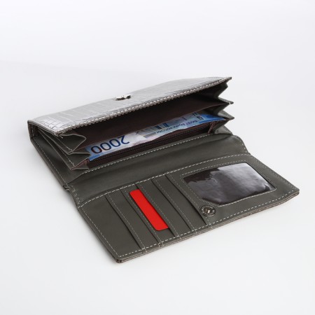 Women's wallet on a magnet, brown color-3