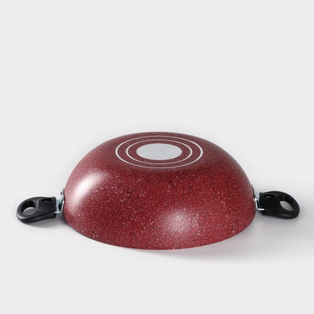 Kazan, 4 l, d = 28 cm, glass cover, two removable handles, red color-3