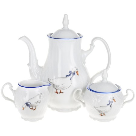 Coffee service 6/9 BERNADOTTE, Decor "Geese", 15 items
