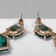 Earrings with rhinestones "Cleo" diamond, green color in gold