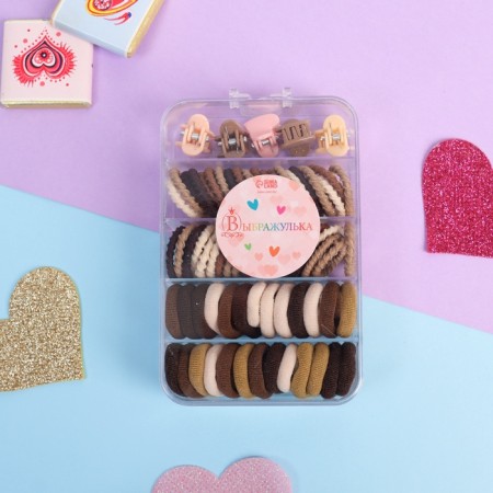 Hair set "Fidget" (69 pcs) heart, mix-1