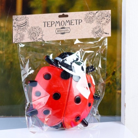 Plastic thermometer window "God's cow" in the package-2