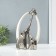 Souvenir Ceramics "Family Elephants. Oval" White with silver 6.5x17x28.5 cm