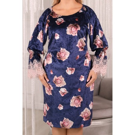 Female dress, size 62, blue, white color-6
