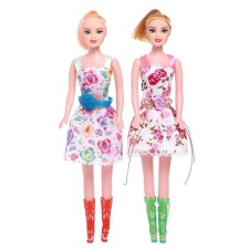 A set of dolls of sister models in a dress