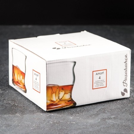 A set of low glass glasses Amorf, 340 ml, 4 pcs-1