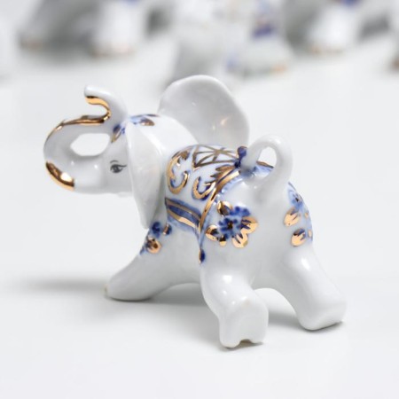 Souvenir Ceramics "Elephants with blue painting" Set 7 pcs H = 11 cm 31.5x23.5 cm-6