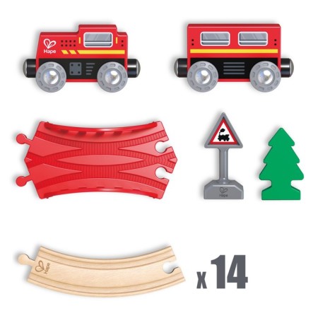 HAPE Railway "Classic Set", wooden, 19 elements-1