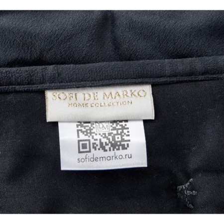 Kit: bedspread, pillowcase, size 240x260 cm, 50x70 cm - 2 pcs, black color-2