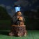 Garden Light "Three Hedgehogs on a Stroke with a Lantern" 34x26cm