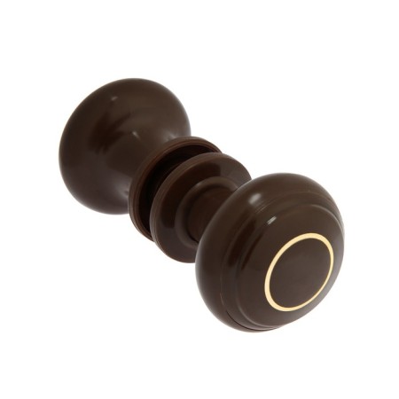 Plastic door handle, d = 70, color chocolate with a pattern