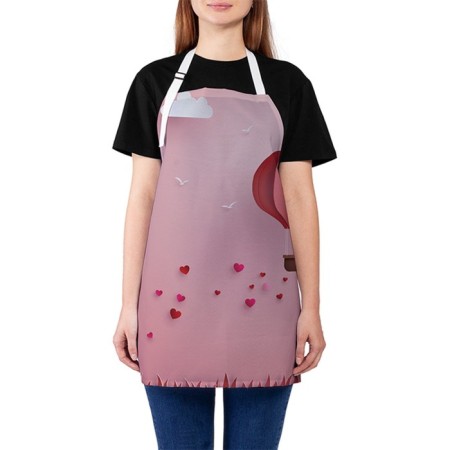 Apron kitchen with a photographic prior "Heart Travel", adjustable, size OS