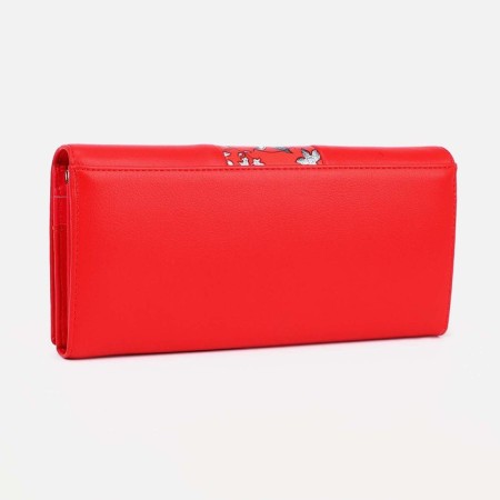 Women's wallet on magnets, red color-1