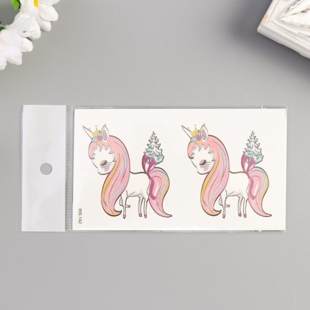 Tattoo on the body color "New Year's unicorns" 10.5x6 cm-2