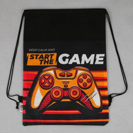 START THE GAME shoe bag, non -packed canvas, size 30 x 40 cm-2