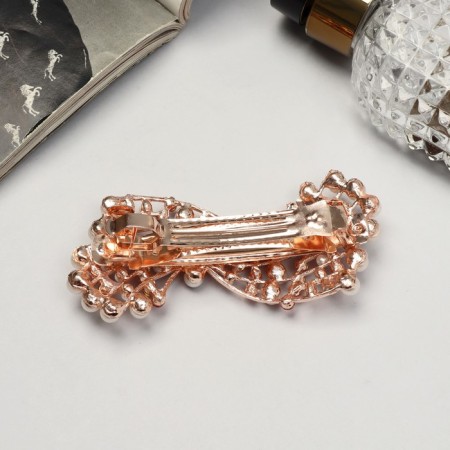 Hair hair clip "Hee" wave, 9 cm, white-red-1