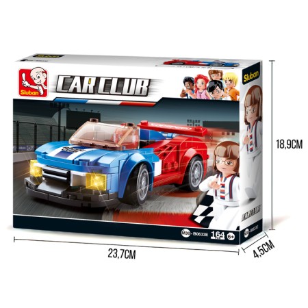 Designer Racing machine Sluban car club, 164 parts, 6+-4