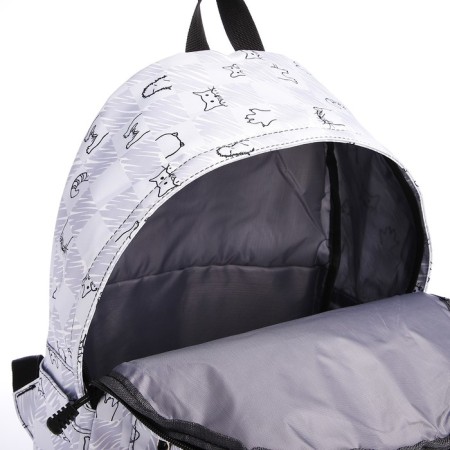 School backpack of textiles on a zipper, 4 pockets, color gray color-7