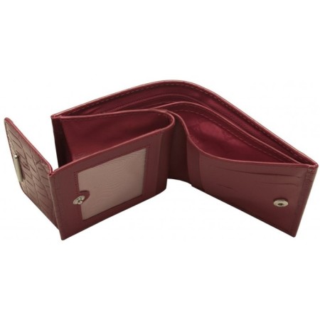 Nice wallet, glossy skin, color red crocodile-2