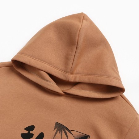 Sweatshirt for girls, sandy color, height 104 cm-7