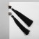 Earrings "Brushes", black color in gold, l brush 8.7 cm