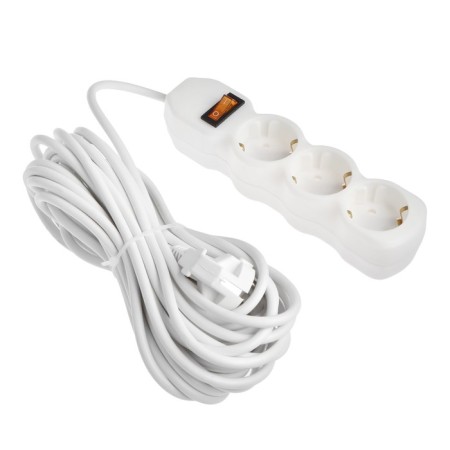 The extension cord Luazon Lighting Eco, 3 sockets, 10 m, 16 A, 3500 W, PVS 3x1 mm2, s/k, with off.-1