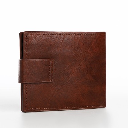 Male purse on a magnet, department for bills, for maps, for coins, brown color-2
