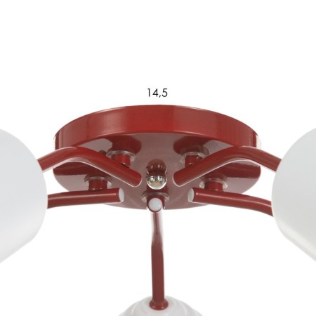 Causte "Online" (Tsil.) 5x15W E27 Model: BR 00287 Red 52x52x15cm-4