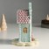Polystone souvenir "Blue gingerbread house with pink roof" 13x13x20 cm
