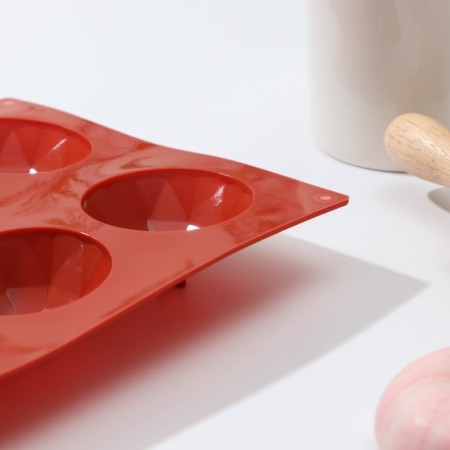 Baking the Dilan "Diamond", silicone, 8 cells, 29 × 17 × 2.2 cm, d = 5.8 cm, brown color-2