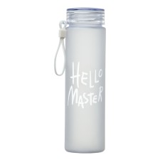 Water bottle, 500 ml Hello Master, 22 x 6 cm, white
