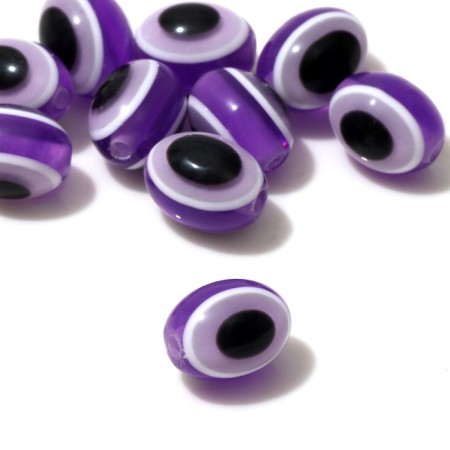 The bead "Eye" is oval, 1.2 × 1.1 × 1.1 cm, (set 10 pcs.), Purple color-1