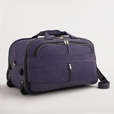 Road bag on wheels, 2 lightning departments, 2 outer pockets, a long belt, color gray color