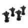 The support is furniture, adjustable, with a clip, 100 mm, black, 4 pcs.