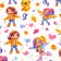 Package paper, glossy "girl and cat" 70 x 100 cm